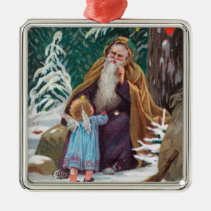 Ein glückliches Weihnachtszeit-Vater-Weihnachten Ornament Aus Metall