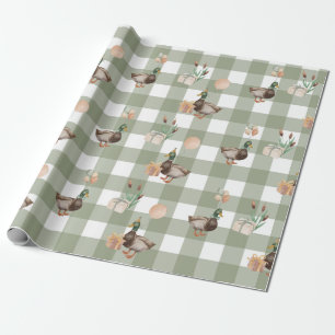 Ein Glücksenten-Geburtstags-Jagdwrappingpapier Geschenkpapier