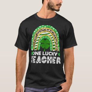 Ein Glückslehrer Regenbogen-Leopard St. Patrick's T-Shirt
