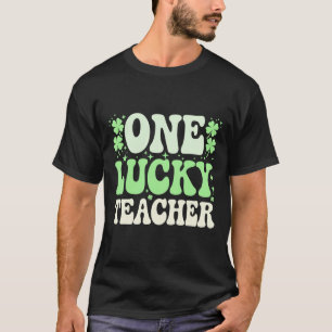 Ein Glückspilz-Lehrer Groovy Retro-Lehrer St. Patr T-Shirt