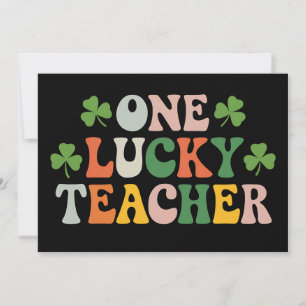 Ein Glückspilz-Lehrer unterrichtet Retro St. Patri Einladung