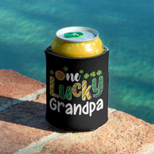 Ein Glückspilz Opa passende Familie St. Patrick's Dosenkühler