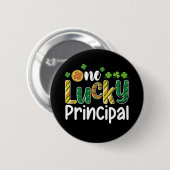 Ein Glückspilz Schulleiter St. Patrick's Day Button (Vorne & Hinten)