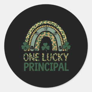 Ein Glückspilz unter den Schulleitern St. Patrick' Runder Aufkleber