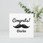 Ein Glückwunsch für ihn mustache Karte (Stehend Vorderseite)