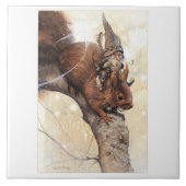 EIN GNOME, DER EIN EICHHÖRNCHEN REITET FLIESE (Vorderseite)