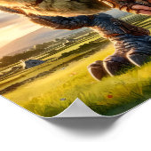 Ein Gnome-Krieger, der mit seinem Drachen posiert Poster (Ecke)