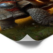 Ein Gnome-Krieger, der seine Tortoise befehligt Poster (Ecke)