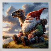 Ein Gnome-Krieger, der sich mit seinem Drachen zur Poster (Vorne)