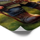 Ein Gnome-Krieger mit seinem Drachen Poster (Ecke)