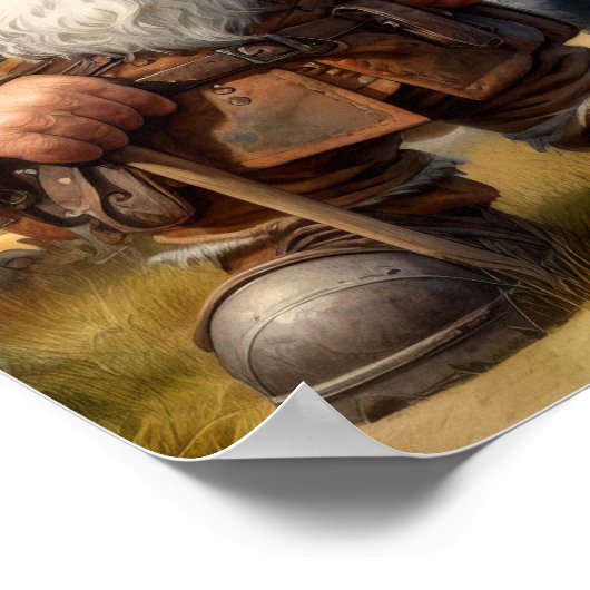 Ein Gnome-Krieger mit seinem Drachen Poster (Ecke)