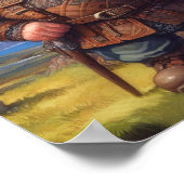 Ein Gnome-Krieger mit seinem Drachen Poster (Ecke)