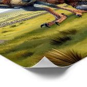 Ein Gnome-Krieger mit seinem Drachen Poster (Ecke)