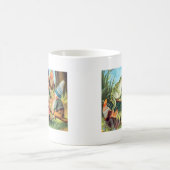 Ein Gnome und Frosch auf einer Pilzsäge Kaffeetasse (Mittel)