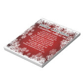 Ein Godmutgedicht - Weihnachtsdesign Notizblock (Rotiert)