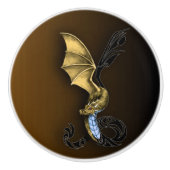 Ein Golddrache Keramikknauf (Vorderseite)