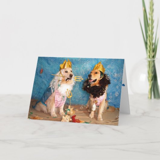 Ein Golden Poseidon und Triton zum Geburtstag Karte (Vorderseite)