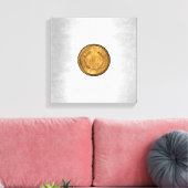 Ein goldener Dollar 1853 - Silbermünzen Hintergrun Leinwanddruck (Insitu (Wohnzimmer))