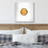 Ein goldener Dollar 1853 - Silbermünzen Hintergrun Leinwanddruck (Insitu (Schlafzimmer))