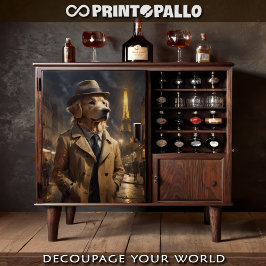 Ein Goldener Retriever als Detektiv in Paris Seidenpapier