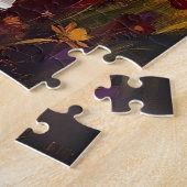 Ein goldener und blauer Pfau Puzzle (Seite)