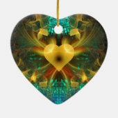 "Ein goldenes Herz kann die Welt verändern" Keramikornament (Hinten)