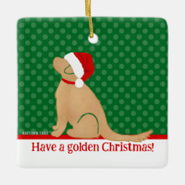Ein goldenes Weihnachtsgrün Keramikornament