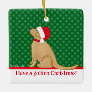 Ein goldenes Weihnachtsgrün Keramikornament