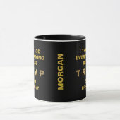 Ein goldtone Trumpf danken Gott-personalisiertem Tasse (Zentrum)