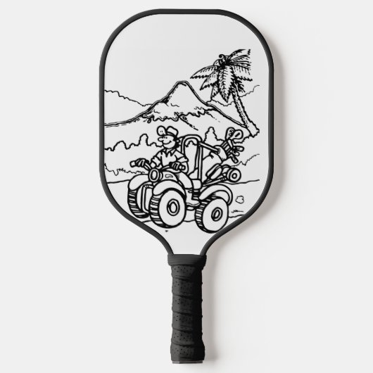 Ein Golfer, der mit seinem Vierrad Golf spielt Pickleball Schläger (Vorderseite)