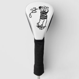 Ein Golfer in b-w Golf Headcover
