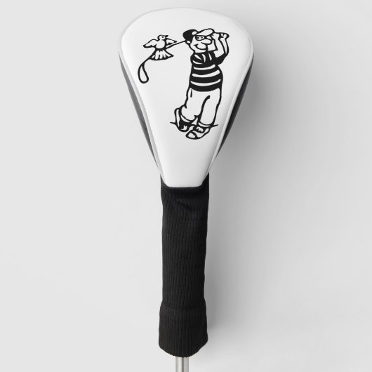 Ein Golfer in b-w Golf Headcover (Vorderseite)