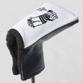 Ein Golfer in b-w Golf Headcover (3/4 Vorderseite)