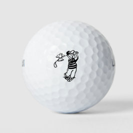 Ein Golfer in b-w Golfball