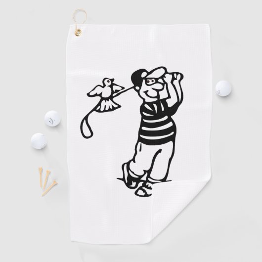 Ein Golfer in b-w Golfhandtuch (Insitu)