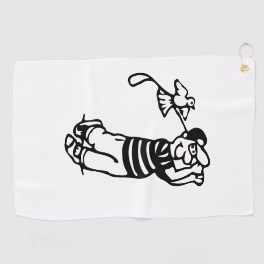 Ein Golfer in b-w Golfhandtuch (Horizontal)