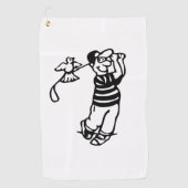 Ein Golfer in b-w Golfhandtuch (Vorderseite)
