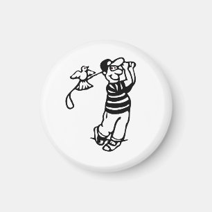 Ein Golfer in b-w Magnet
