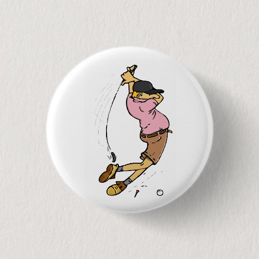 Ein Golfer vermisst die Kugel Button (Vorderseite)