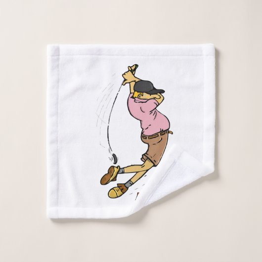 Ein Golfer vermisst die Kugel Waschlappen (Waschlappen)