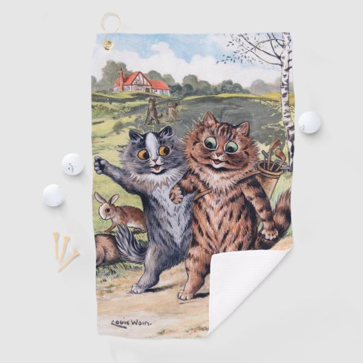 Ein Golfspiel, Louis Wain Golfhandtuch (Insitu)
