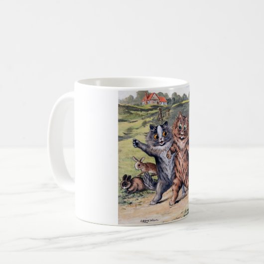 Ein Golfspiel, Louis Wain Kaffeetasse (Vorderseite Links)