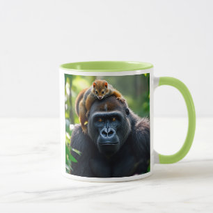 Ein Gorilla und sein Freund das Eichhörnchen Tasse