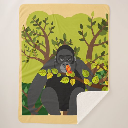 Ein Gorilla, von einem Schmetterling fasziniert Sherpadecke (Vorderseite)