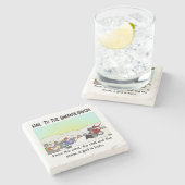 Ein Gott ist ein Geborener Untersetzer aus Stein (Seitenansicht)