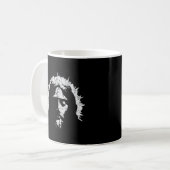 Ein Gott | Jesus' Gesicht Kaffeetasse (Vorderseite Links)
