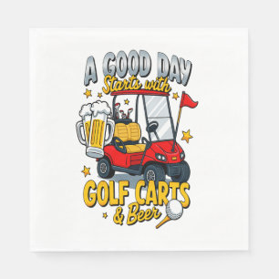 Ein Gott Tag beginnt mit Golf Carts Serviette