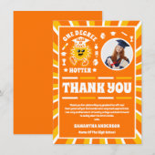 Ein Grad Hotter Retro Foto Abschluss Dankeskarte (Vorne/Hinten)