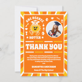 Ein Grad Hotter Retro Foto Abschluss Dankeskarte