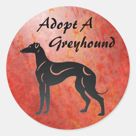 Ein Grauhund adoptier Runder Aufkleber (Vorderseite)